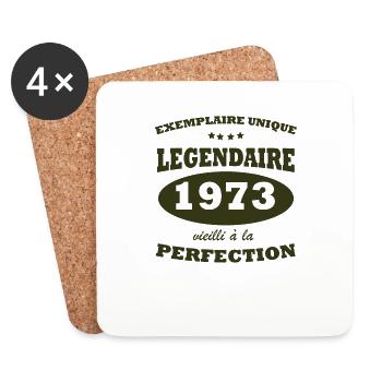 Vintage unique copy 1973 Limited edition - Coasters (set of 4) - white - Front