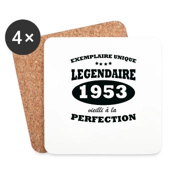 Vintage unique copy 1953 Limited edition - Coasters (set of 4) - white - Front