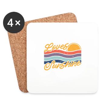 Juste une fille qui aime le soleil, et - Dessous de verre (lot de 4) - blanc - Devant