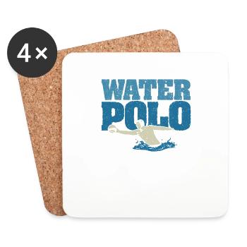 Vintage Wasserball Silhouette Poloer Retro Sport - Untersetzer (4er-Set) - Weiß - Vorne