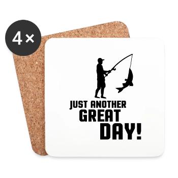 fishing another great day 001 - Coasters (set of 4) - white - Front