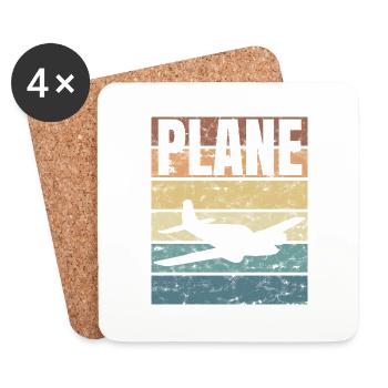 Pilote Avion Pilote Avion Ciel Volant - Dessous de verre (lot de 4) - blanc - Devant