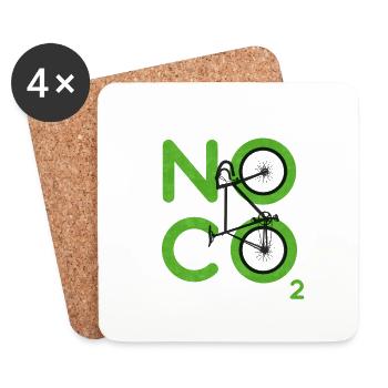 Pas de CO2 - Dessous de verre (lot de 4) - blanc - Devant