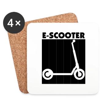 E-Scooter Roller Scooter - Untersetzer (4er-Set) - Weiß - Vorne