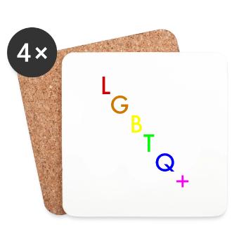 LGBTQ+ - Dessous de verre (lot de 4) - blanc - Devant