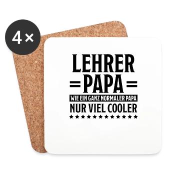 Lehrer Lustige Spruch Unterricht Lehrer Geschenk - Untersetzer (4er-Set) - Weiß - Vorne