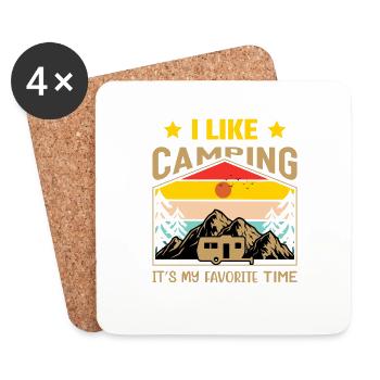 J’aime le camping, c’est mon camping-car préféré - Dessous de verre (lot de 4) - blanc - Devant