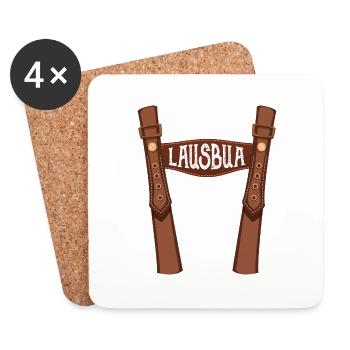 Lausbua T-Shirt Herren Trachtenshirt Tracht Kinder - Untersetzer (4er-Set) - Weiß - Vorne