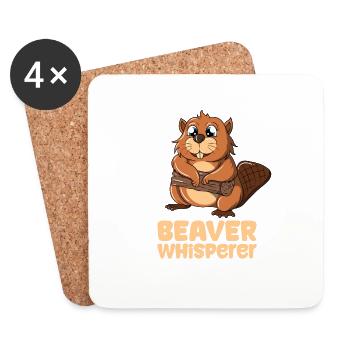 Beaver Whisperer - Coasters (set of 4) - white - Front
