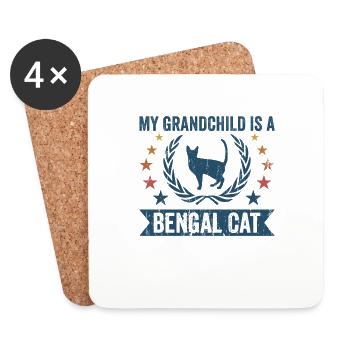 Mon petit-fils est un chat Bengal - Dessous de verre (lot de 4) - blanc - Devant