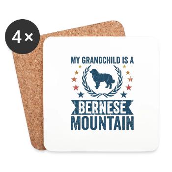 Mon petit-fils est une montagne bernoise - Dessous de verre (lot de 4) - blanc - Devant