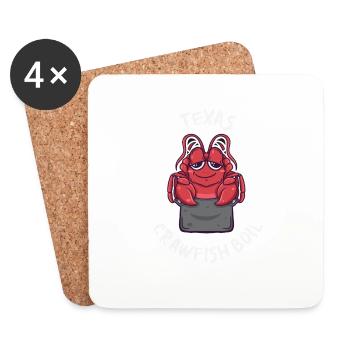 Texas Crawfish Boil Kawaii Cajun Crawfish Seafood - Untersetzer (4er-Set) - Weiß - Vorne