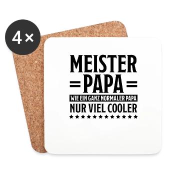 Meister Prüfung Lustiger Spruch Meister Geschenk - Untersetzer (4er-Set) - Weiß - Vorne