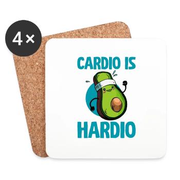 Cardio est Hardio 4 - Dessous de verre (lot de 4) - blanc - Devant