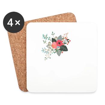 Letter c flowery - Coasters (set of 4) - white - Front
