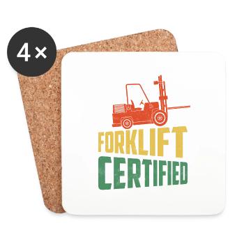 Forklift Certified Driver Forklifter Operator - Coasters (set of 4) - white - Front