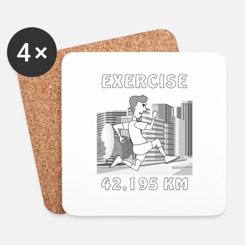 EXERCISE LÄUFER - Untersetzer (4er-Set) - Weiß