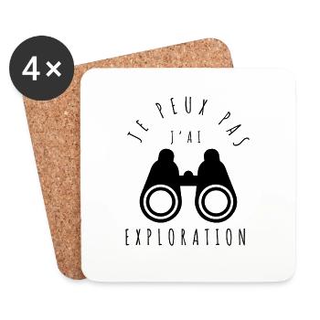 Je peux pas, j'ai exploration - Dessous de verre (lot de 4) - blanc - Devant