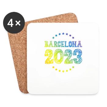 Barcelone 2023 - Dessous de verre (lot de 4) - blanc - Devant