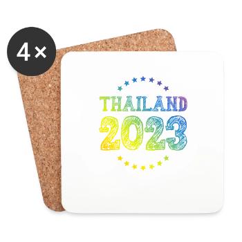 Thaïlande 2023 - Dessous de verre (lot de 4) - blanc - Devant