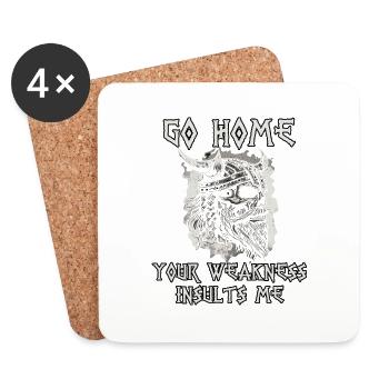 Provocative Viking motif Norse mythology - Coasters (set of 4) - white - Front