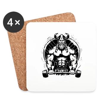Deadlift Nordmann Athleten Sportler Wikinger - Untersetzer (4er-Set) - Weiß - Vorne