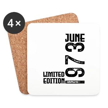 Cadeau juin 1973 anniversaire Juin 1973. juin 1973 - Dessous de verre (lot de 4) - blanc - Devant