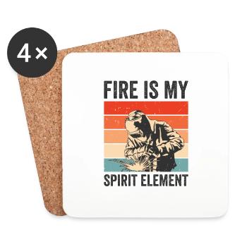 Welding Fire Spirit Element Metalworker Blacksmith - Coasters (set of 4) - white - Front