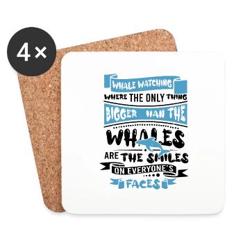 Conception de baleines à bosse pour l’océan, la mer, la baleine et les baleines - Dessous de verre (lot de 4) - blanc - Devant