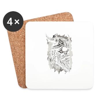 Pagan Viking Norse warrior Viking - Coasters (set of 4) - white - Front