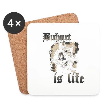 Buhurt Is Life Knight Games Tournoi HEMA Knight - Dessous de verre (lot de 4) - blanc - Devant