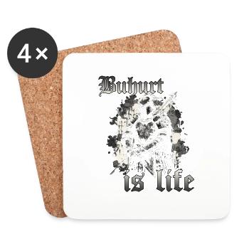 Buhurt Bouhourt Ritter Wettkampf Krieger Sport - Untersetzer (4er-Set) - Weiß - Vorne