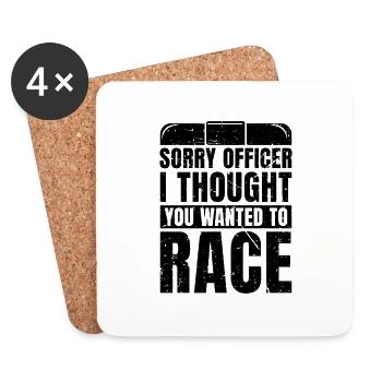 Désolé officier je pensais policier policiers - Dessous de verre (lot de 4) - blanc - Devant