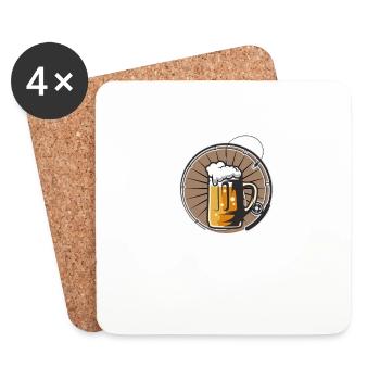 Tausche Arbeit gegen Bier und Angel Urlaub Fischen - Untersetzer (4er-Set) - Weiß - Vorne