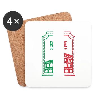 Rome Colosseum Rome Colosseum Souvenir Italy - Coasters (set of 4) - white - Front