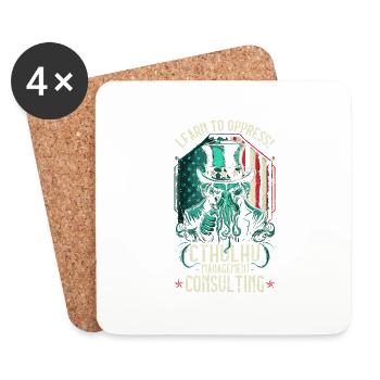 Cthulhu Management Consulting, Funny Cosmic Horror - Coasters (set of 4) - white - Front