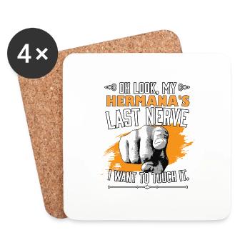 Regarde le dernier nerf de mon Hermana Frère Sœur Drôle - Dessous de verre (lot de 4) - blanc - Devant