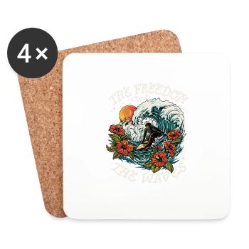 Tropical wave surfing - Coasters (set of 4) - white - Front