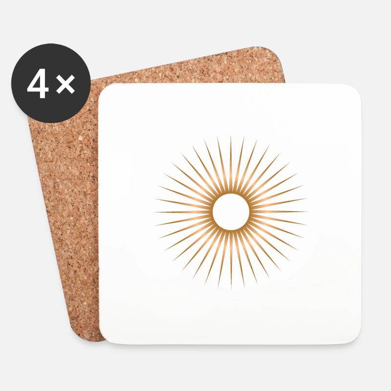 Goldener Stern - Untersetzer (4er-Set) - Weiß
