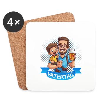Mein erster Vatertag - Untersetzer (4er-Set) - Weiß - Vorne