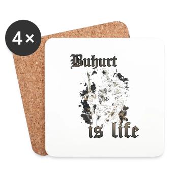 Bouhourt Knight Compétition Buhurt Tournoi Guerrier - Dessous de verre (lot de 4) - blanc - Devant