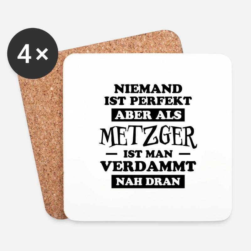 Metzger Beruf Lustiger Spruch Fleischer Geschenk - Untersetzer (4er-Set) - Weiß