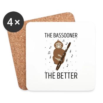 Bassoniste pour orchestre de basson et bassoniste - Dessous de verre (lot de 4) - blanc - Devant