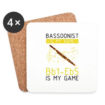 Basson pour bassoniste et orchestre de basson - Dessous de verre (lot de 4) - blanc - Devant