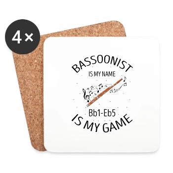 Bassoniste pour orchestre de basson et bassoniste - Dessous de verre (lot de 4) - blanc - Devant
