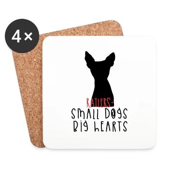 Ratlers petits chiens grands cœurs - Dessous de verre (lot de 4) - blanc - Devant