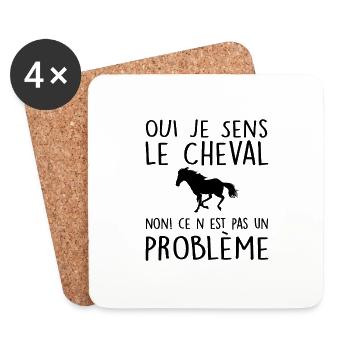 Oui Je Sens Le Cheval Non Ce N'est Pas Un Problème - Dessous de verre (lot de 4) - blanc - Devant