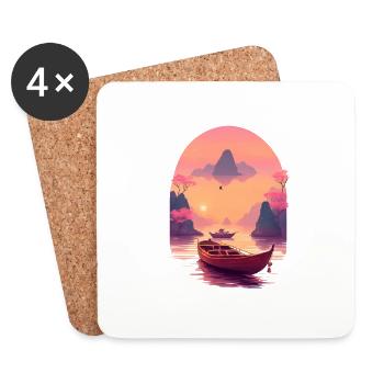 Sunset Serenade, Ninh Binh - Untersetzer (4er-Set) - Weiß - Vorne