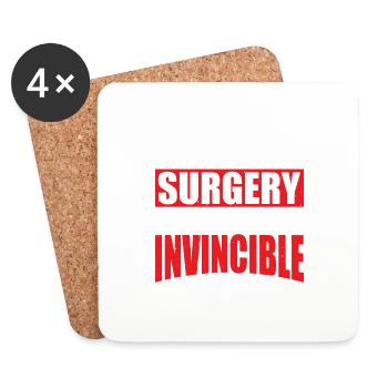 I Survived Surgery, I'm Invincible 5 - Coasters (set of 4) - white - Front