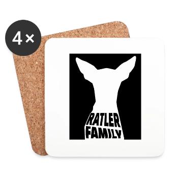Famille Ratler - Dessous de verre (lot de 4) - blanc - Devant